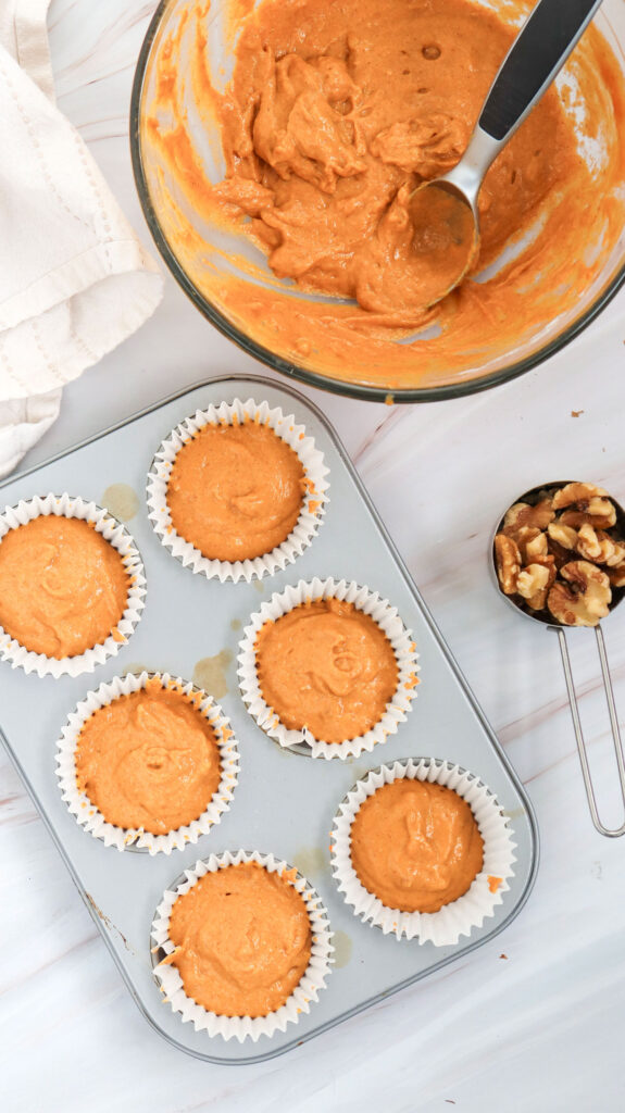 pumpkin muffins before baking