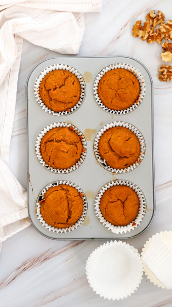 pumpkin muffins after baking