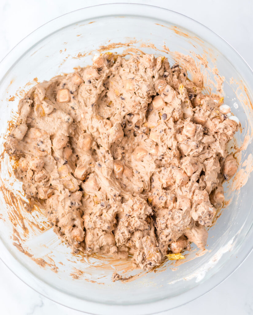 mixing s'mores fluff