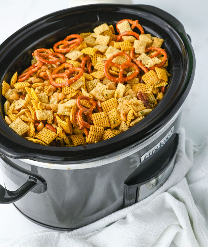 slow cooker chex mix in crock pot