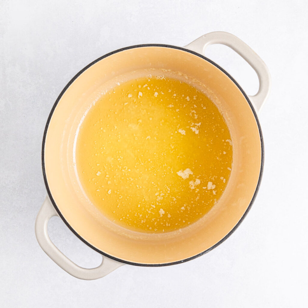melted butter in pot