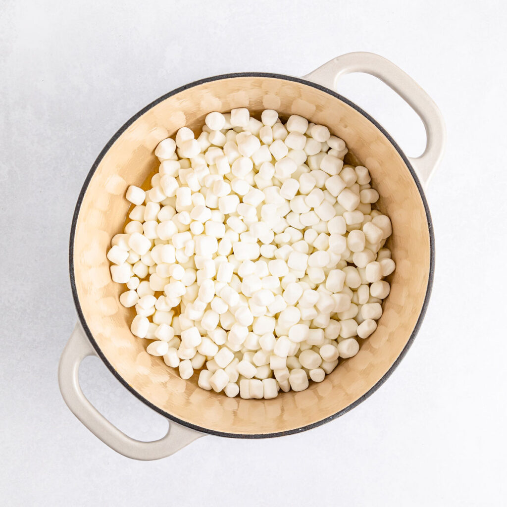 marshmallows in pot