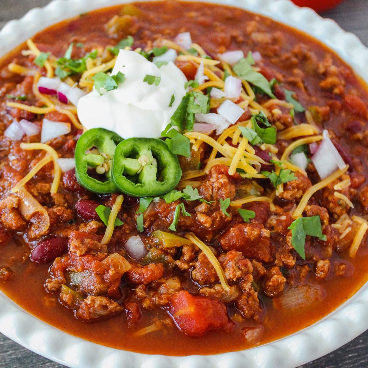 bowl of crock pot chili