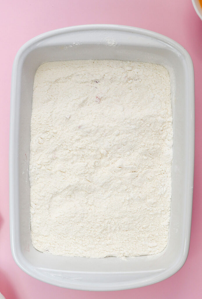 dump cake before adding butter
