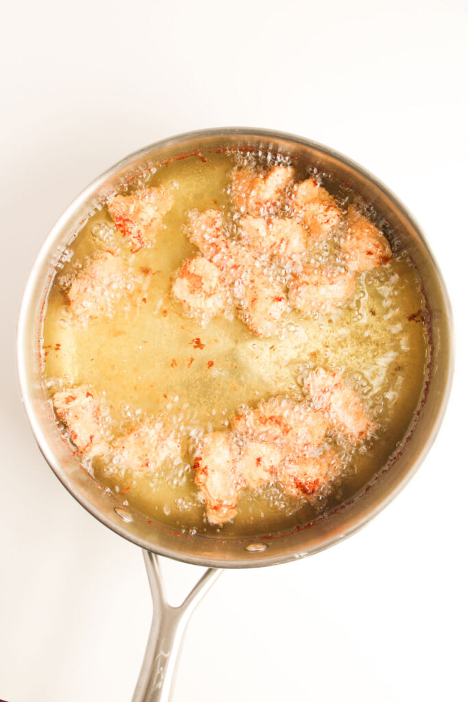chicken pieces frying