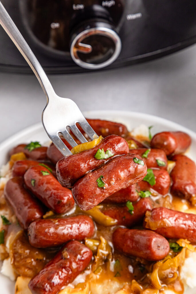 fork with slow cooker Mississippi little smokies