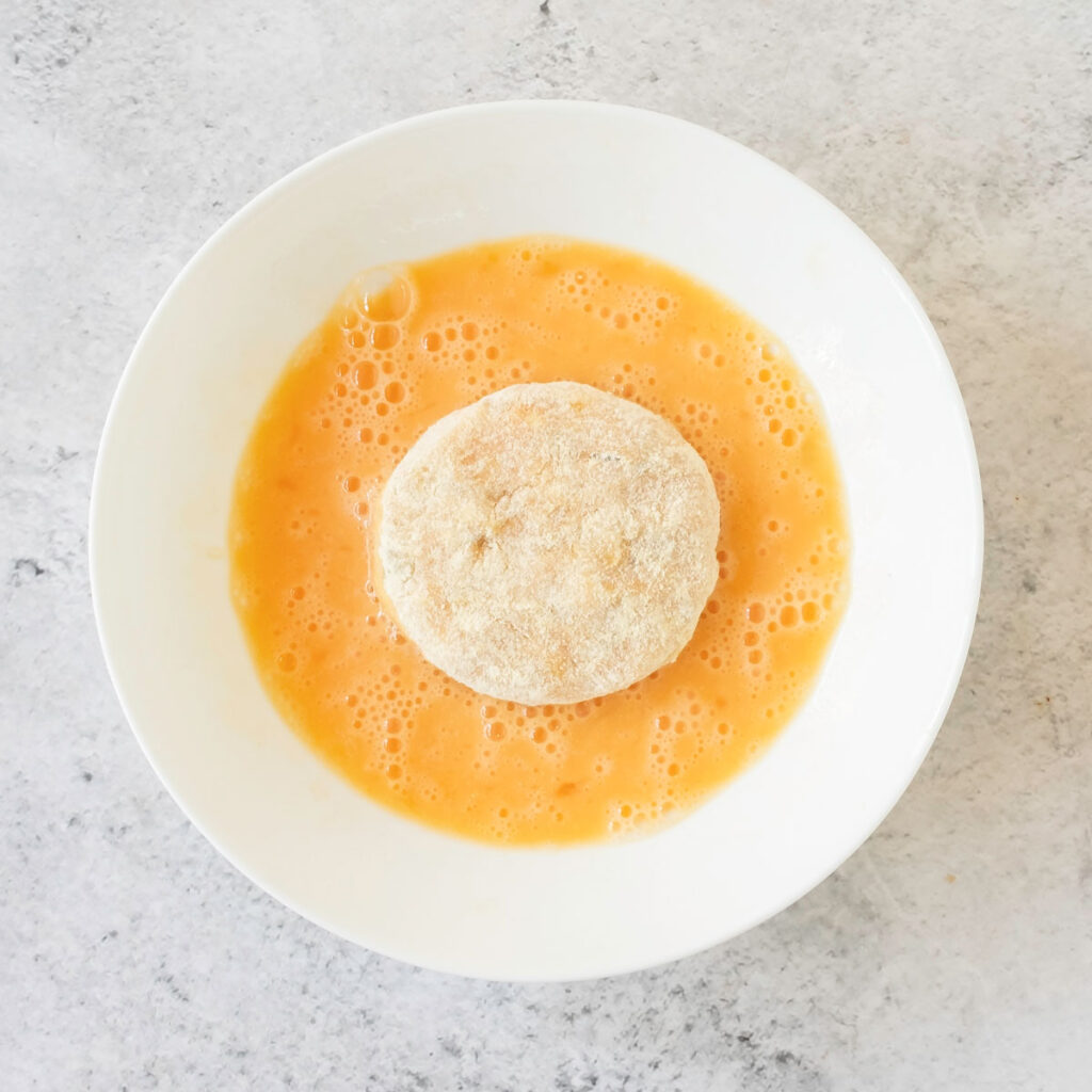 potato fritters in egg wash