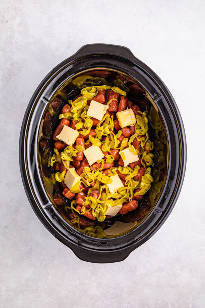 slow cooker Mississippi little smokies before cooking