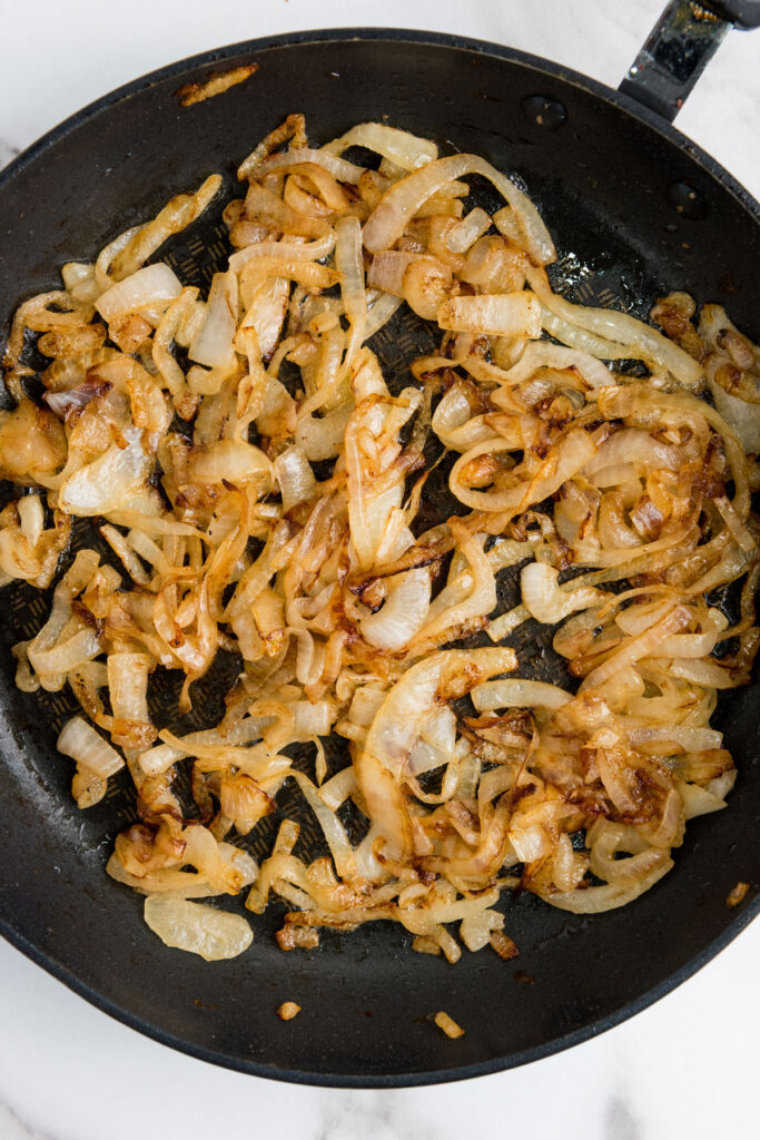 caramelized onions in skillet