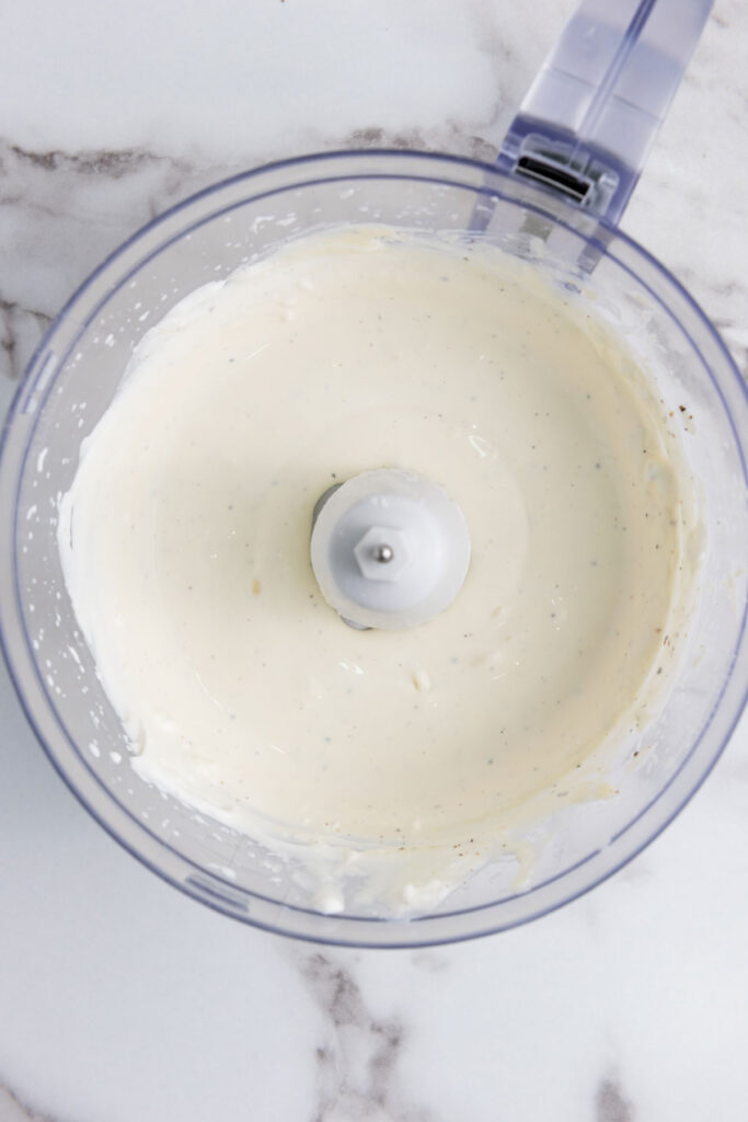 food processor with blended cream cheese