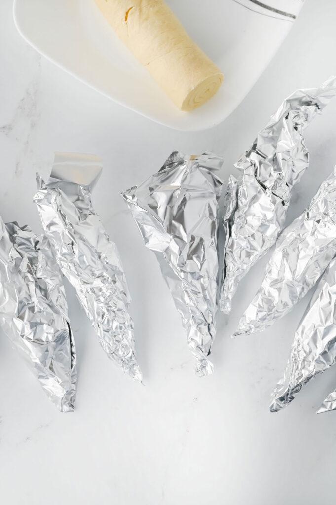 foil cones on counter