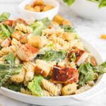 platter of chicken caesar pasta salad