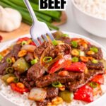 collage of Kung Pao Beef with recipe name overlay