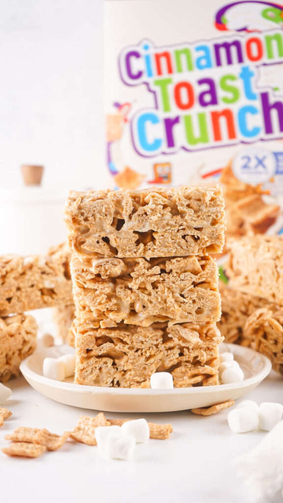 stack of cinnamon toast crunch treats