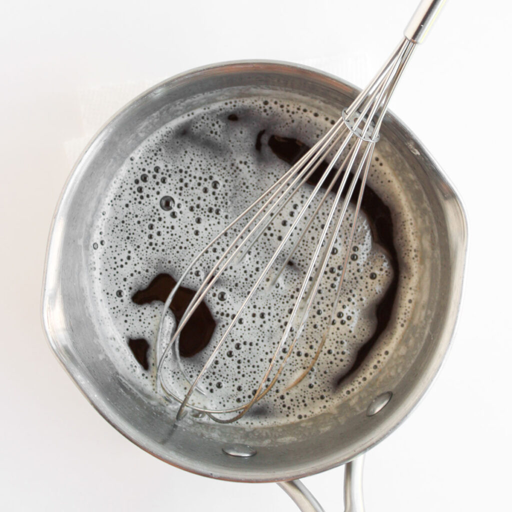 whisk in brown butter in sauce pan
