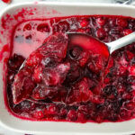 spoon full of cranberry sauce