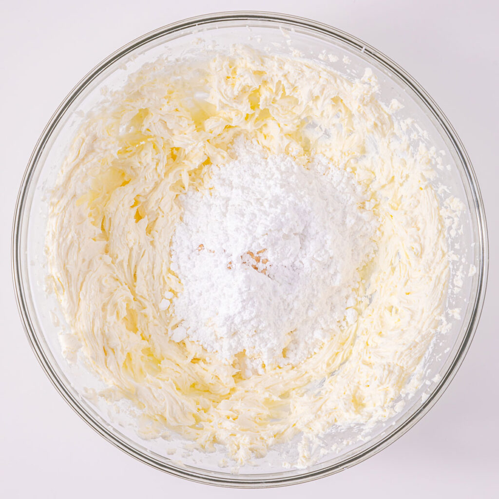 making whipped filling for cherries in the snow