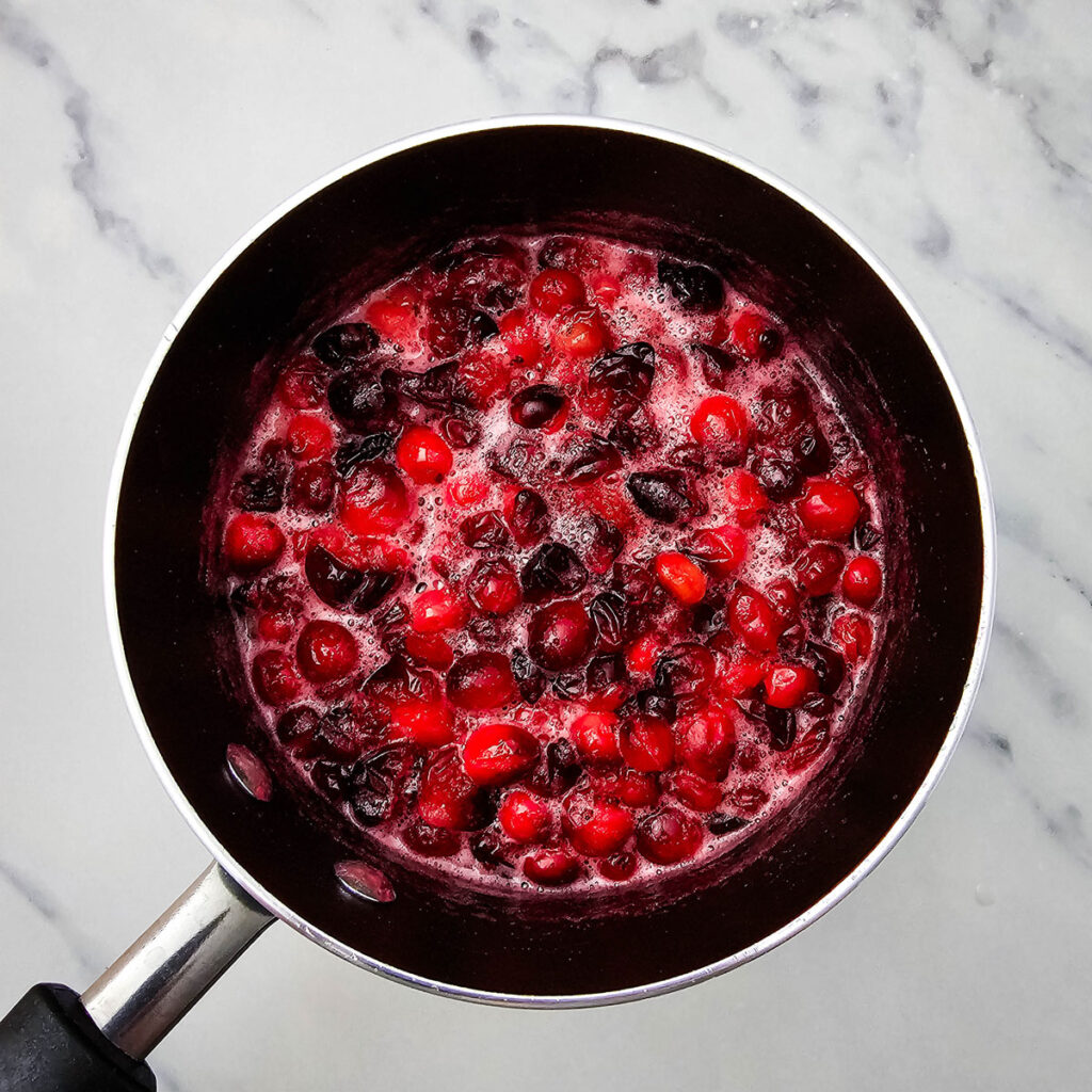 cranberry sauce in small sauce pan