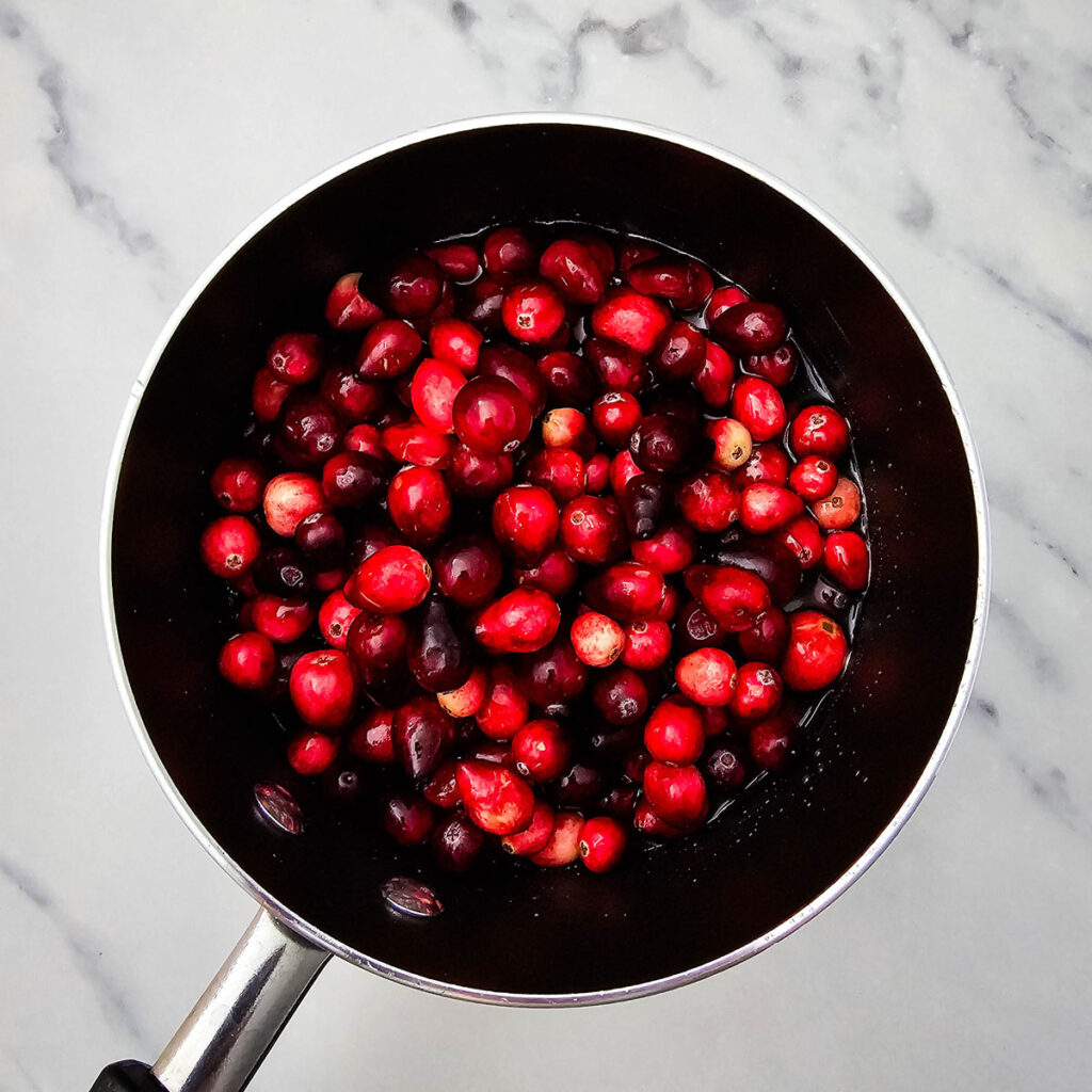 cranberries in sauce pan