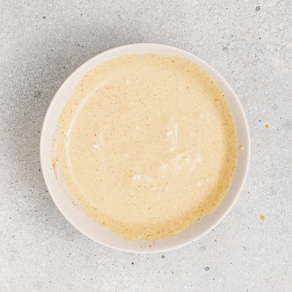 chipotle ranch dressing in white bowl