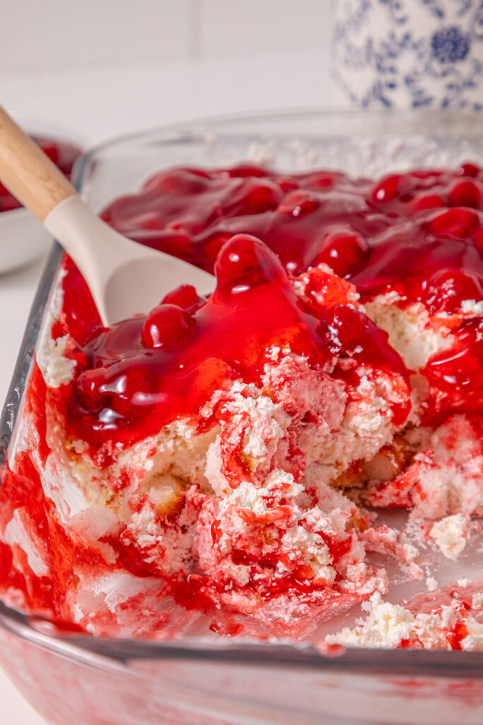 scooping cherries in the snow