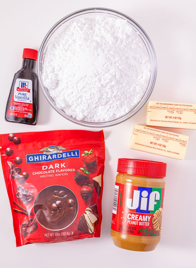 buckeye candies ingredients on countertop