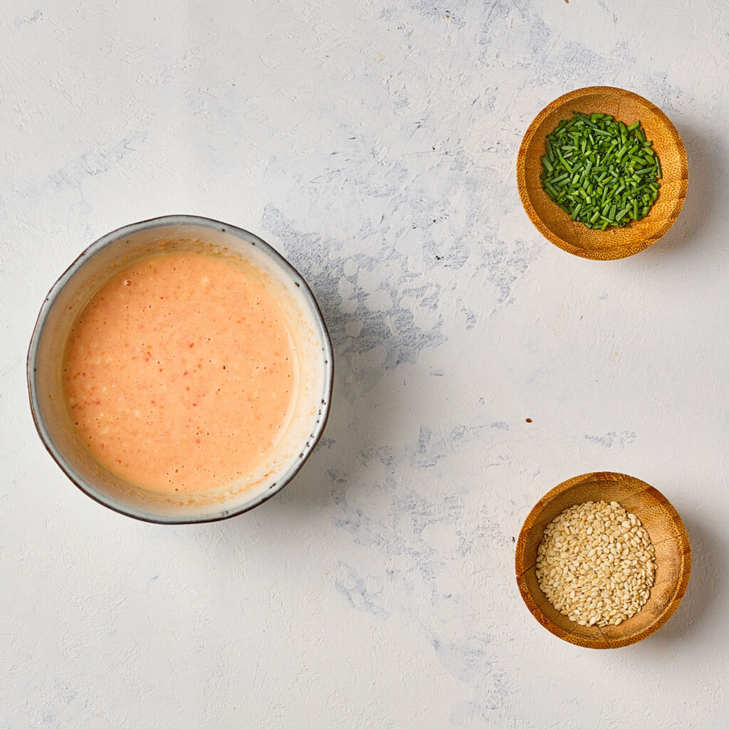 korean meatballs dipping sauce process photo