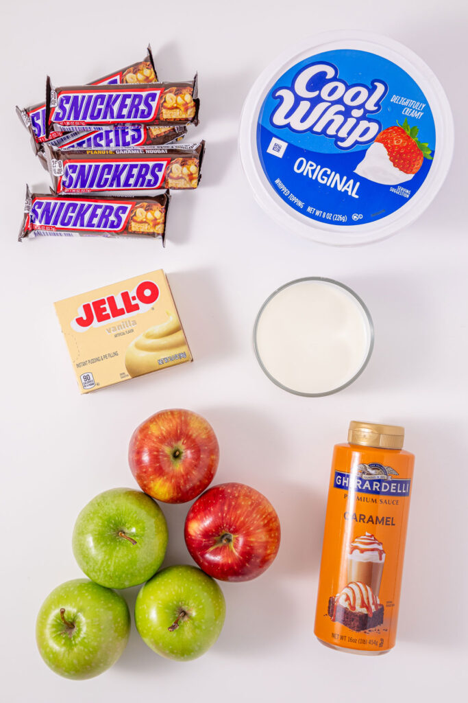 snickers apple salad ingredients on countertop