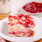 slice of heaven on earth cake on white plate