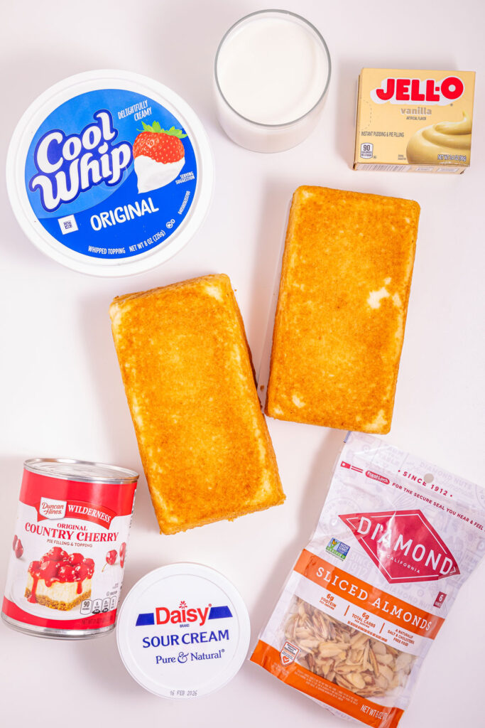 heaven on earth cake ingredients on countertop