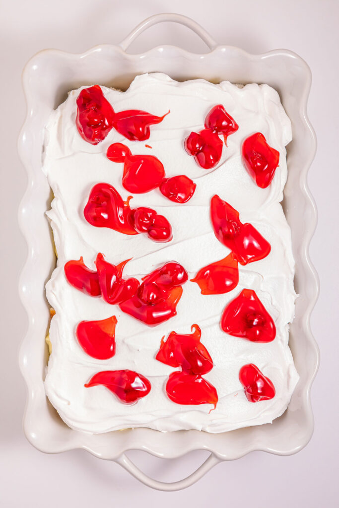 heaven on earth cake before swirling topping