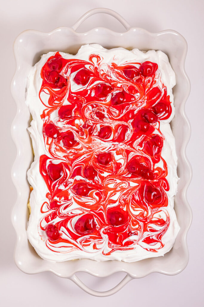 overhead view of heaven on earth cake