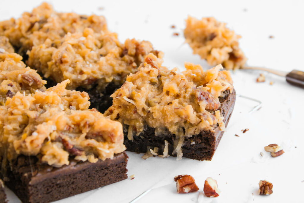 german chocolate frosting brownies